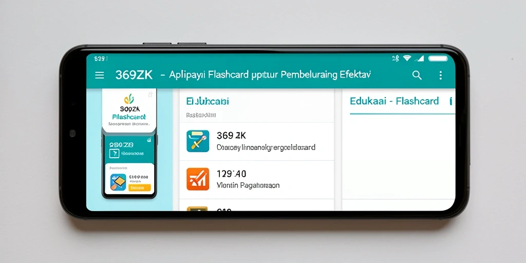 Antarmuka aplikasi 369ZK yang menarik untuk belajar dengan flashcard.