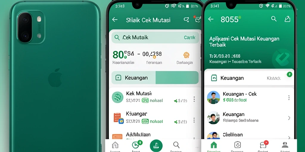 Antarmuka aplikasi 8055 untuk cek mutasi keuangan yang lengkap.