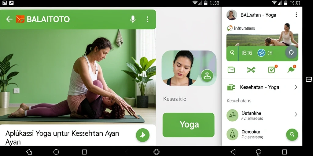 Tampilan antarmuka aplikasi BALAITOTO yang intuitif untuk yoga.
