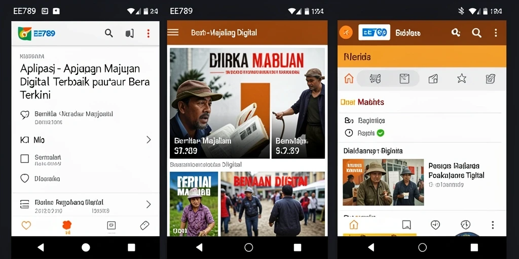 Tampilan antarmuka aplikasi Majalah Digital EE789 yang menarik dan modern.