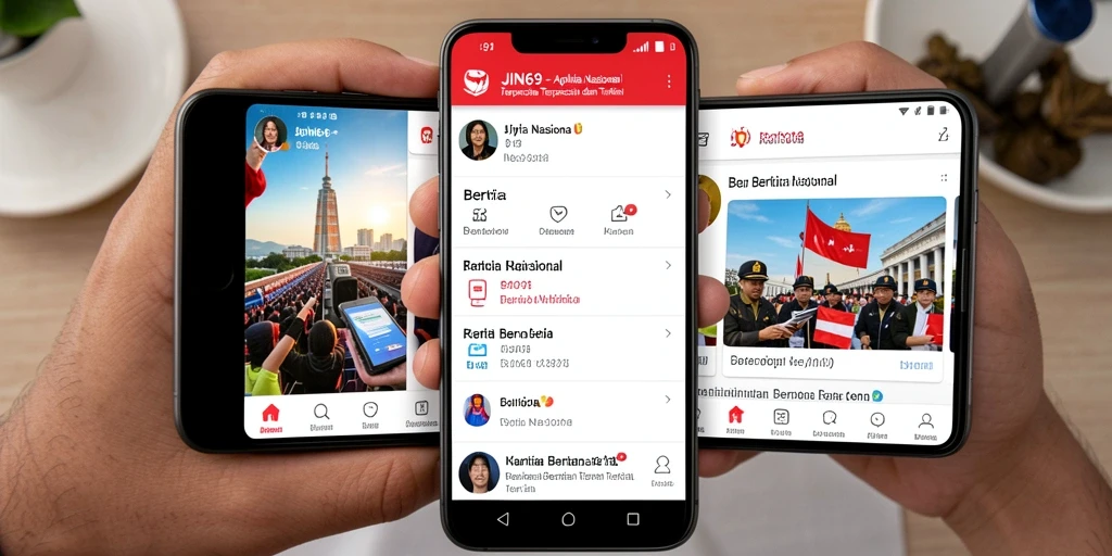 Tampilan antarmuka aplikasi JIN69 yang modern dan informatif.