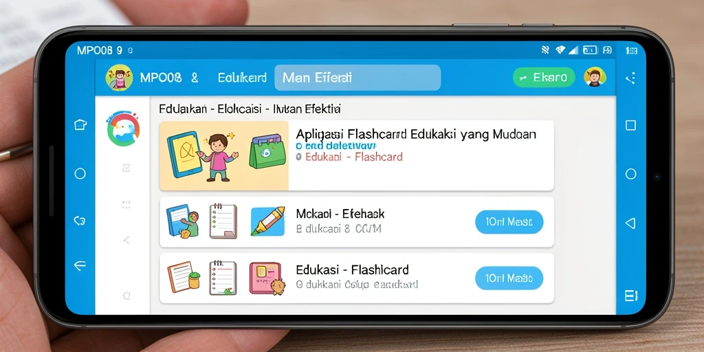 Antarmuka MPO08 yang intuitif dan fungsional untuk belajar dengan Flashcard.