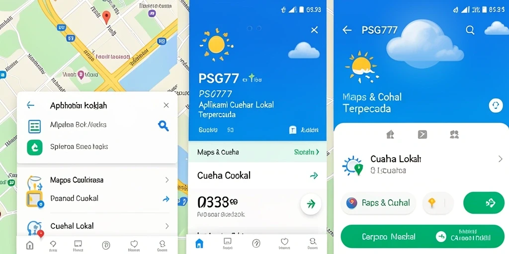 Antarmuka aplikasi Cuaca Lokal PSG77 yang informatif dan user-friendly.