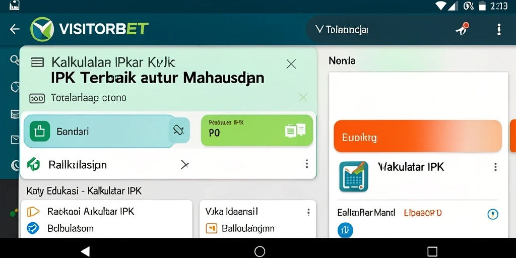 Antarmuka aplikasi VISITORBET untuk kalkulator IPK yang sederhana.